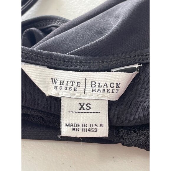 Y2K Lace Trim Camisole Tank White House Black Market Womens XS Black Long - Picture 3 of 7